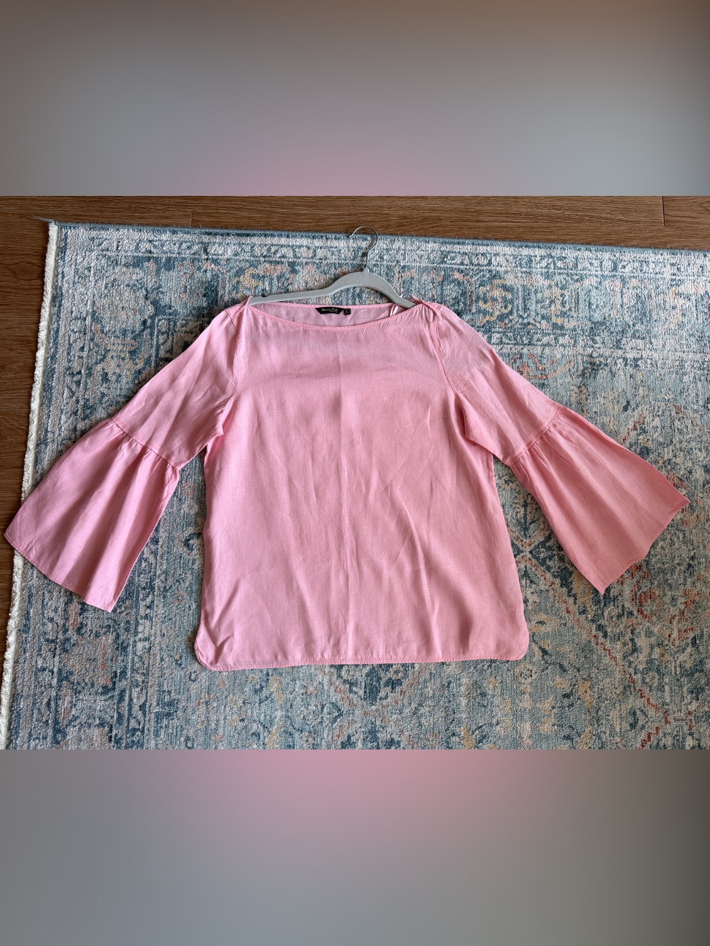 Massimo Dutto Women’s linen Pink Bell-Sleeve Top
